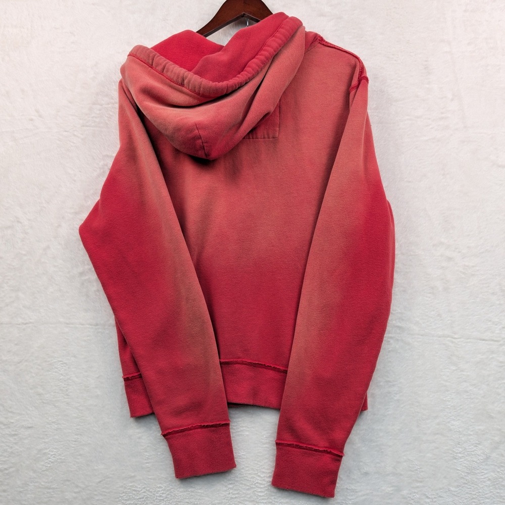 VTG Hollister Hoodie Men's L Red Faded Distressed Surf Skater Streetwear Y2K - Picture 2 of 8